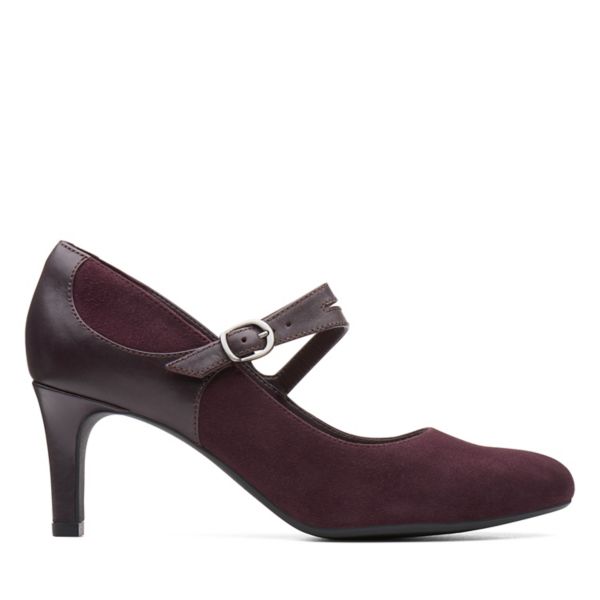 Clarks Womens Dancer Reece Heels Burgundy | CA-1328609